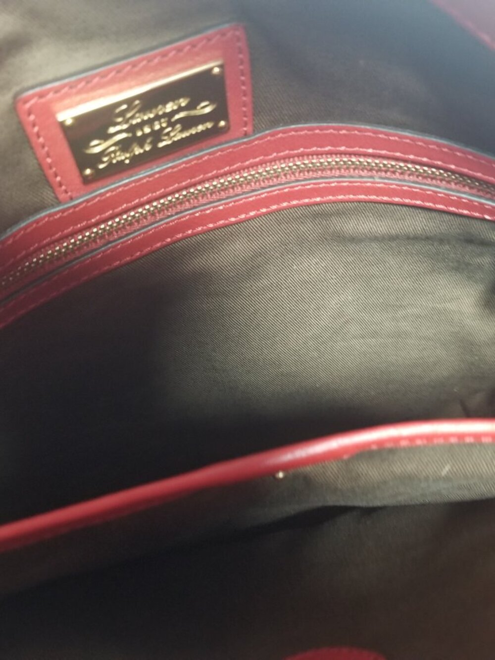 Lauren Ralph Lauren Slouchy Hobo Women's Large Red Leather Purse - Picture 4 of 14